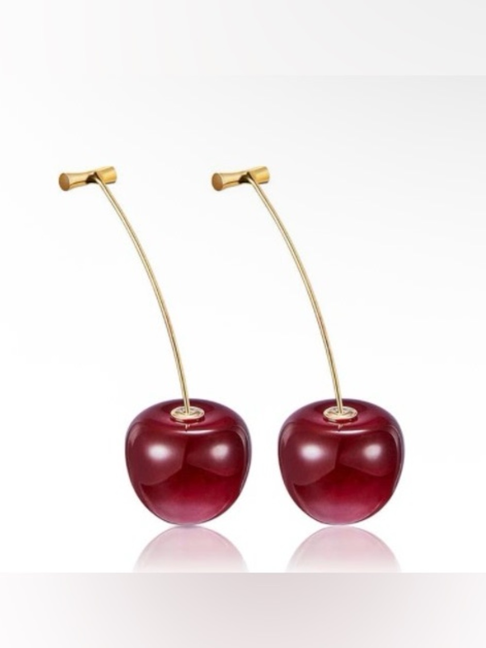 Cherry Drop Statement Earrings - Deep Red or light red and yellow